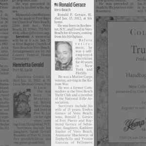 Obituary for Ronald F Gerace